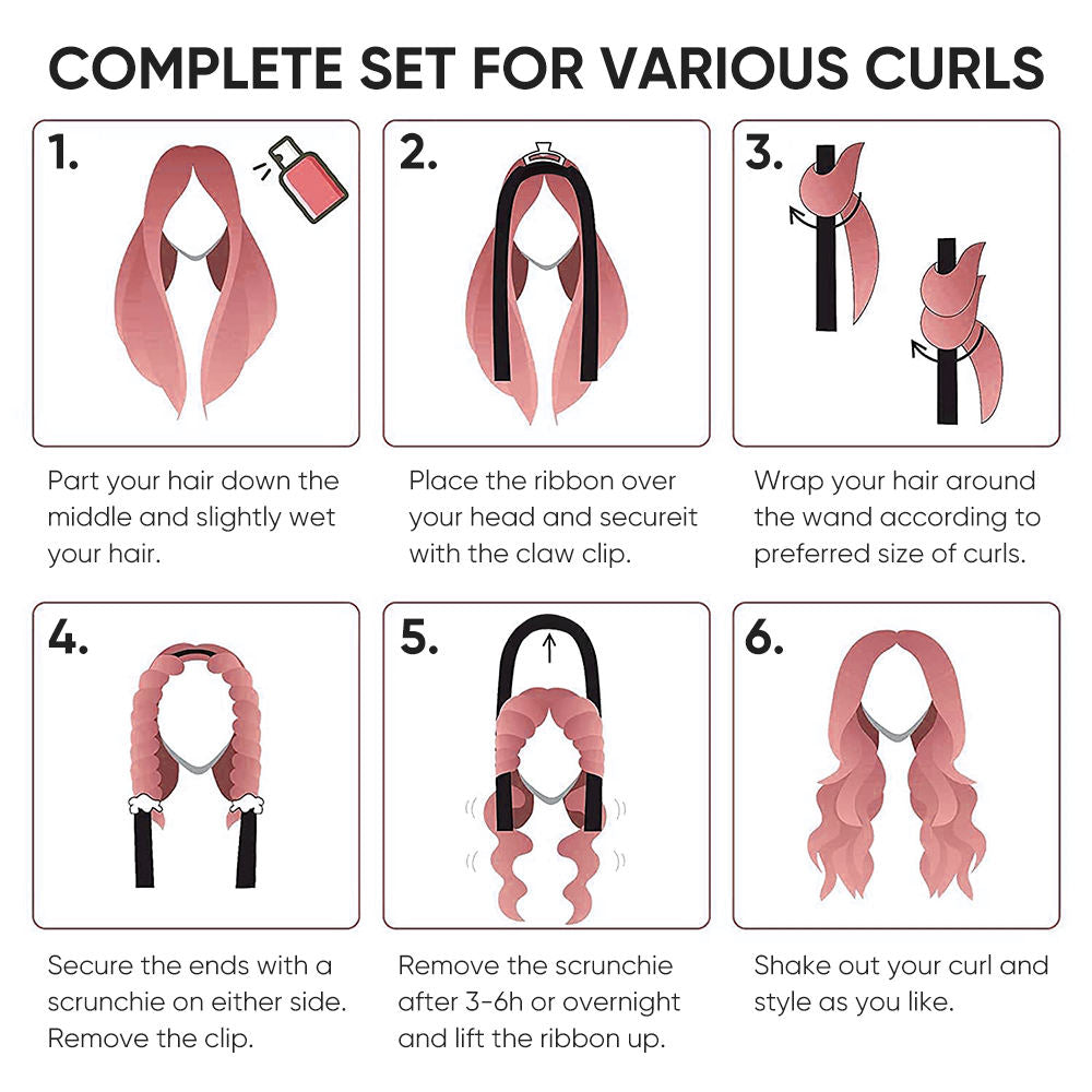 No-Heat Hair Curling Rod Headband