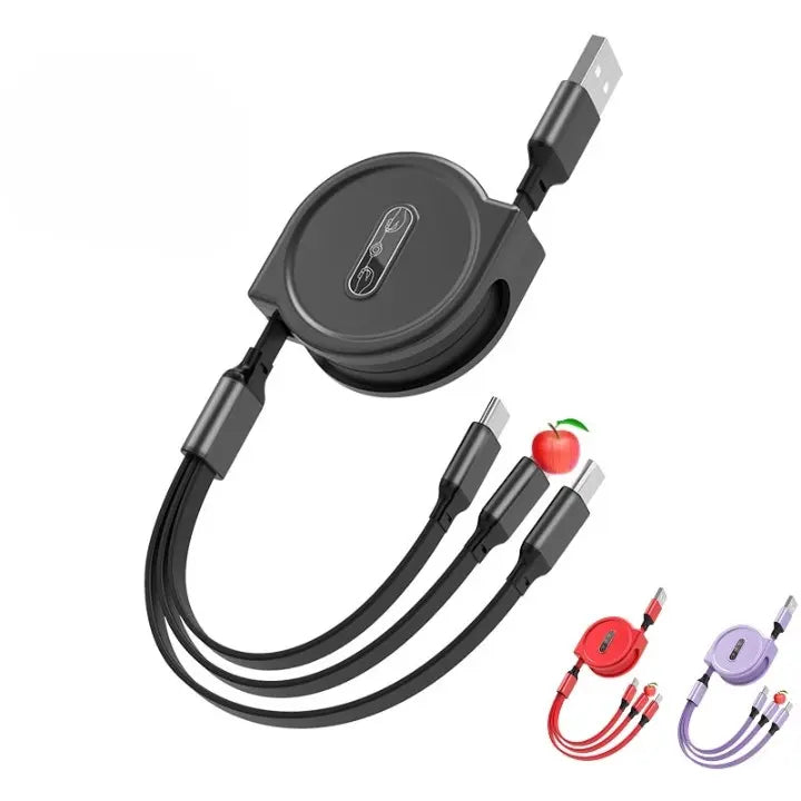 3-in-1 Retractable USB Cable Charger