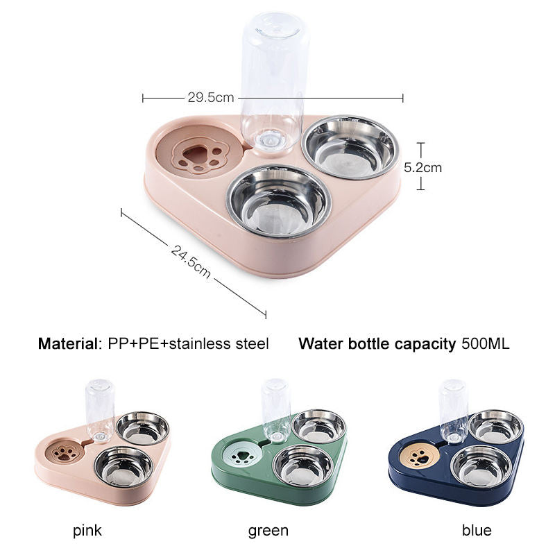 3-in-1 Pet Food-Water Bowl