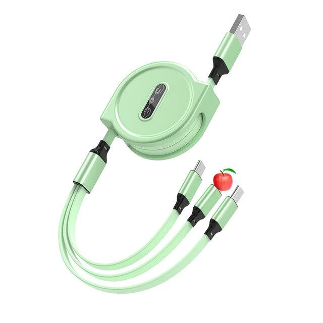 3-in-1 Retractable USB Cable Charger