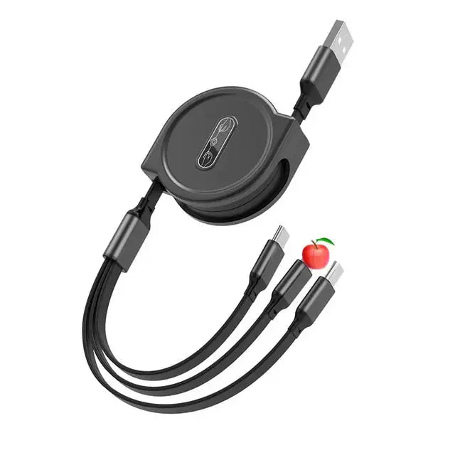 3-in-1 Retractable USB Cable Charger