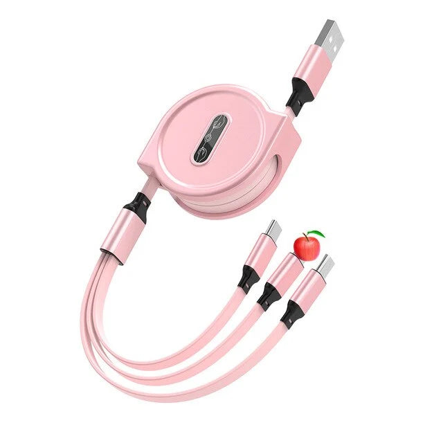 3-in-1 Retractable USB Cable Charger