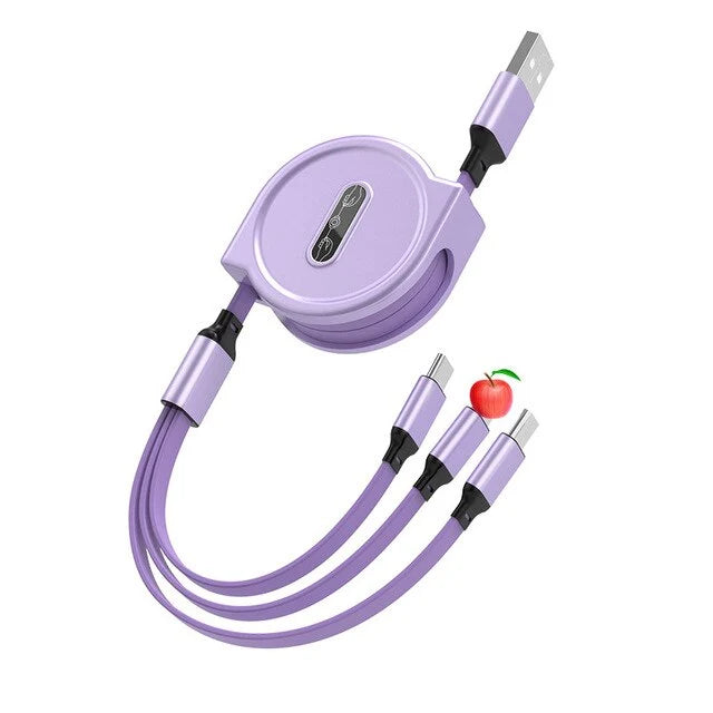 3-in-1 Retractable USB Cable Charger