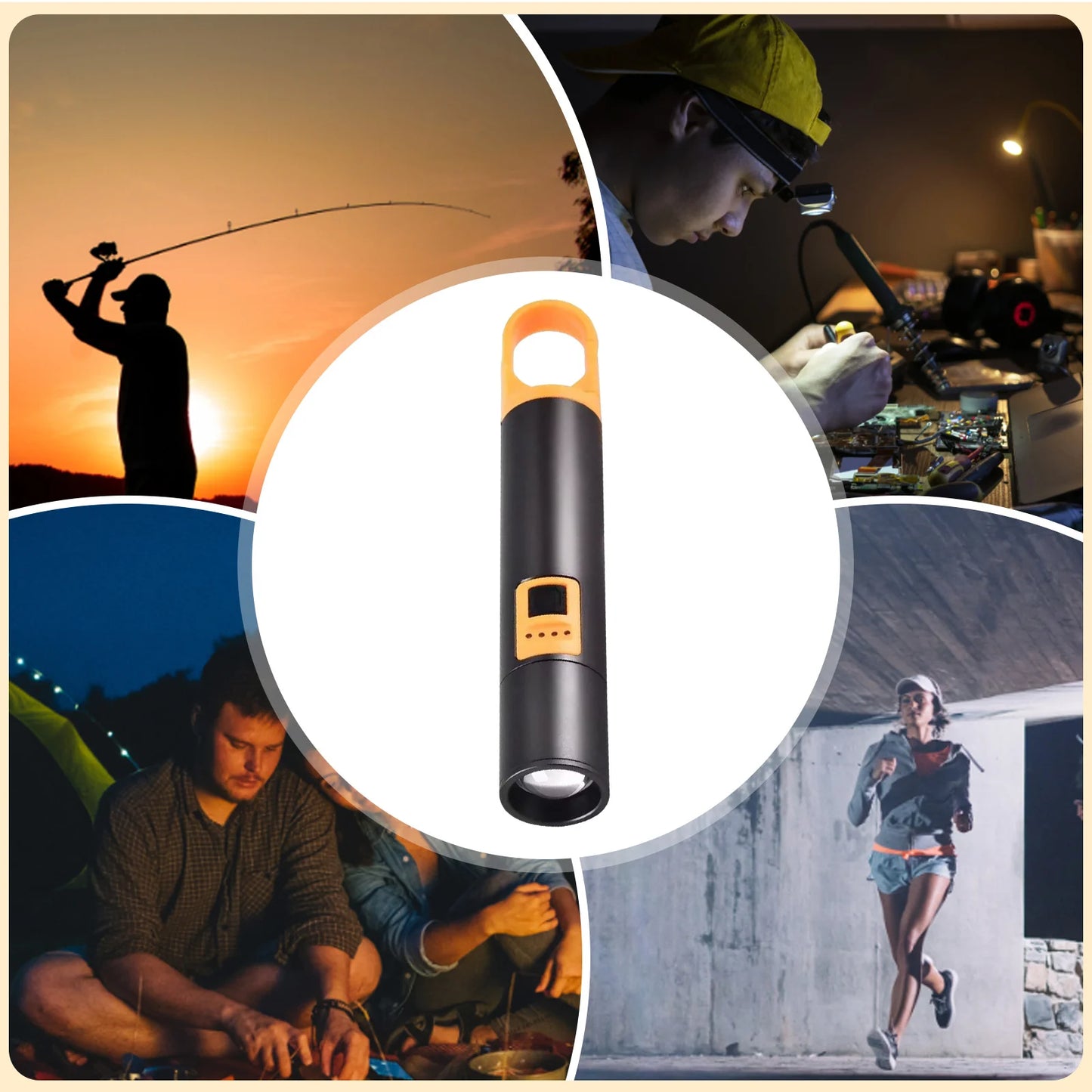 Multi-Functional LED Flashlight with Portable Charger