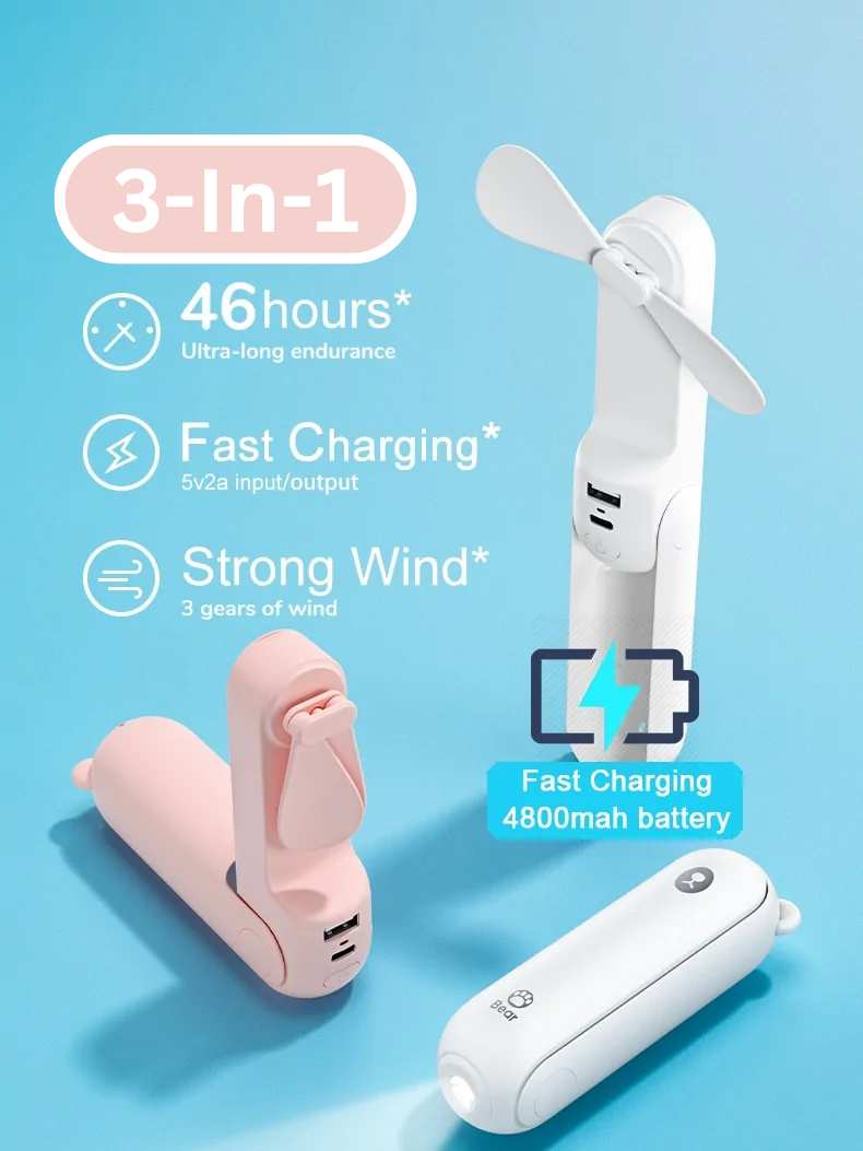 Mini-Portable Charger Fan