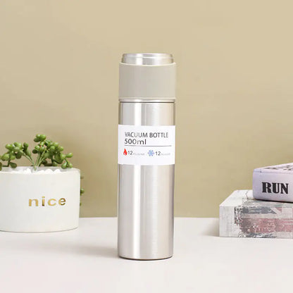 Stainless Steel Vacuum Flask Bottle Cup Set