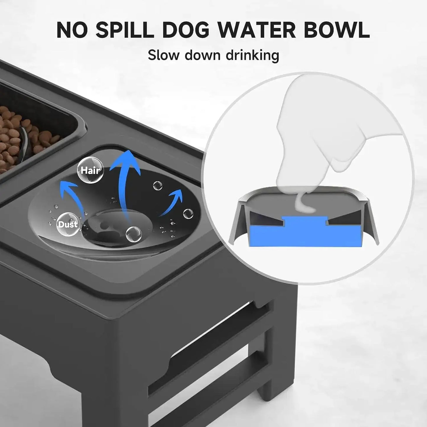 Height-Adjustable Pet Food and Water Bowl