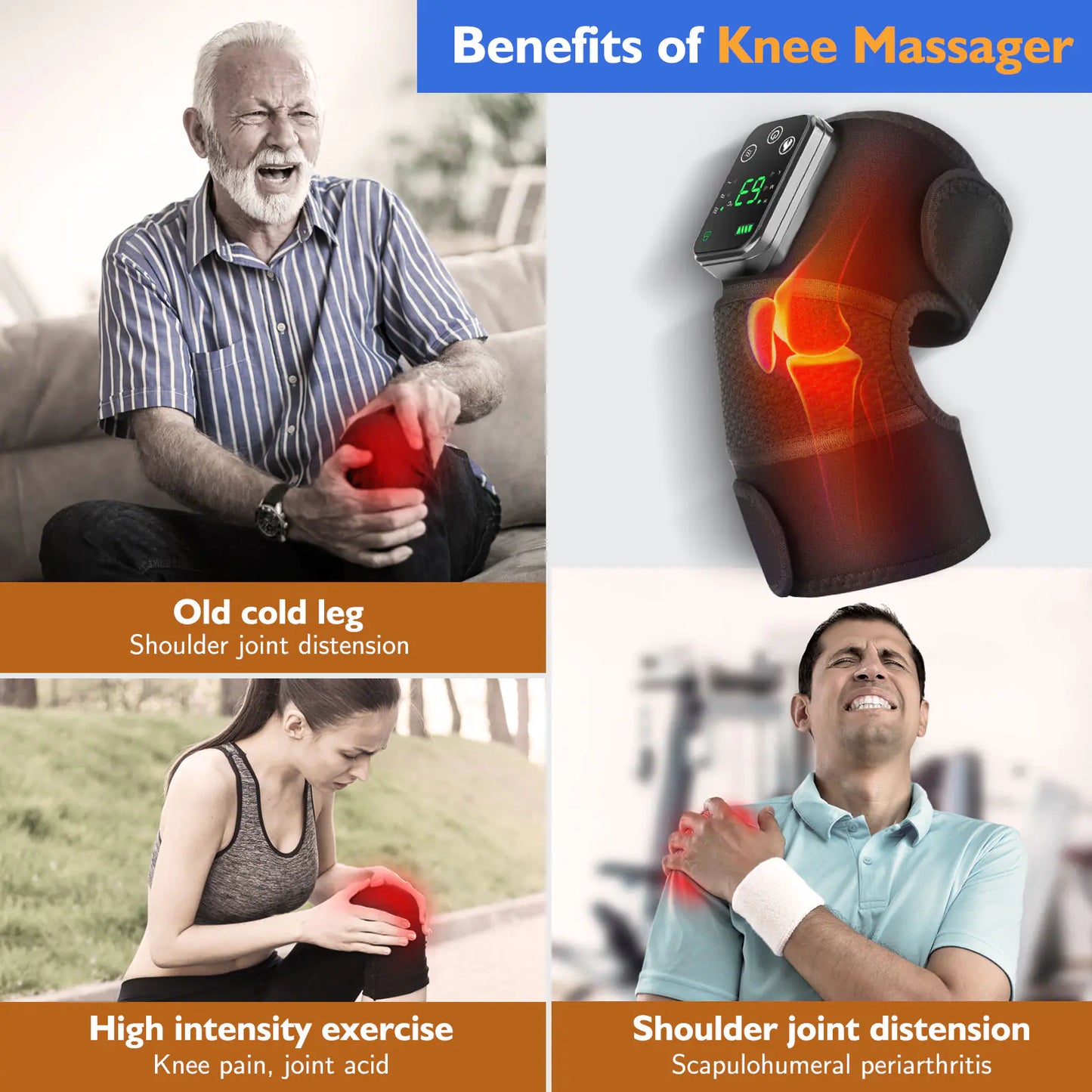 Pain Relief Heated Knee Massager