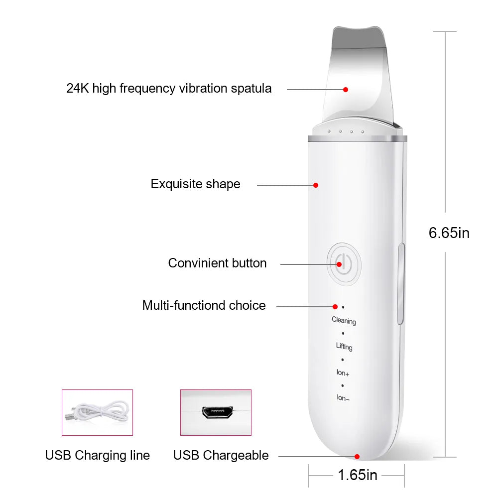 Ultrasonic Skin Spatula Face Scrubber